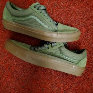 Green Nubuck Leather Old Skool Lx Sneakers In Pest